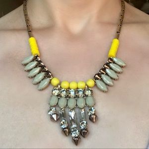 Metal and beaded statement necklace